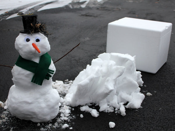 snowman made out of boxes